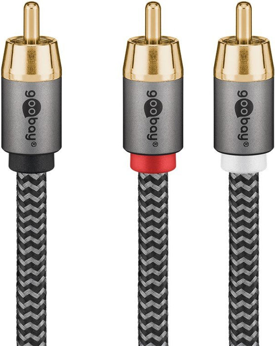 EAN 4040849653001 - Goobay 65300 cable de audio 2 m 2 x RCA RCA Negro, Plata imagen 3