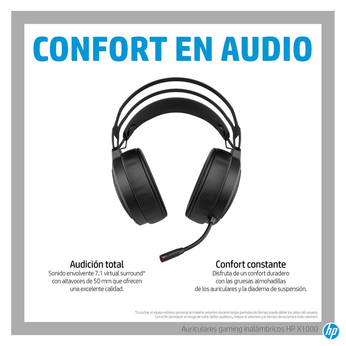 EAN 0194850078392 - HP Pavilion Gaming X1000 Wireless Gaming Headset Inalámbrico Diadema Juego Negro imagen 11