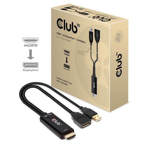 EAN 8719214471484 - CLUB3D HDMI 2.0 TO DISPLAYPORT 1.2 4K60HZ HDR M/F ACTIVE ADAPTER Negro imagen 1