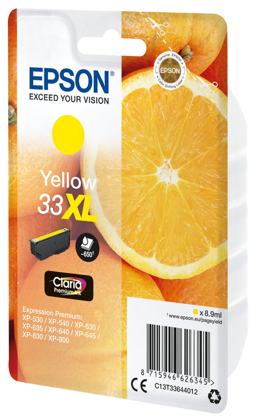 EAN 8715946626352 - Epson Oranges C13T33644022 cartucho de tinta 1 pieza(s) Original Alto rendimiento (XL) Amarillo imagen 2