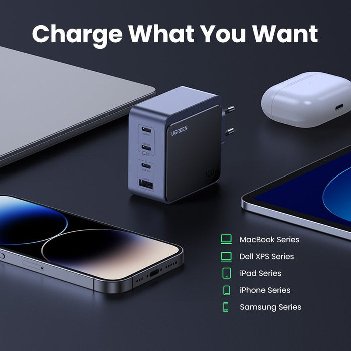 EAN 6941876230433 - Ugreen Nexode S 100W 4-Port GaN Fast Charger EU gray Ordenador portátil, Teléfono móvil, Portátil, Baterí imagen 9