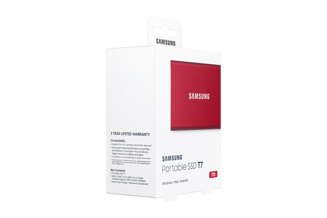 EAN 8806090312458 - Samsung Portable SSD T7 1 TB USB Tipo C 3.2 Gen 2 (3.1 Gen 2) Rojo imagen 10