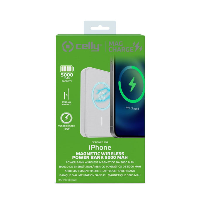 EAN 8021735193456 - Celly MAGPB5000 5000 mAh Cargador inalámbrico Blanco imagen 4