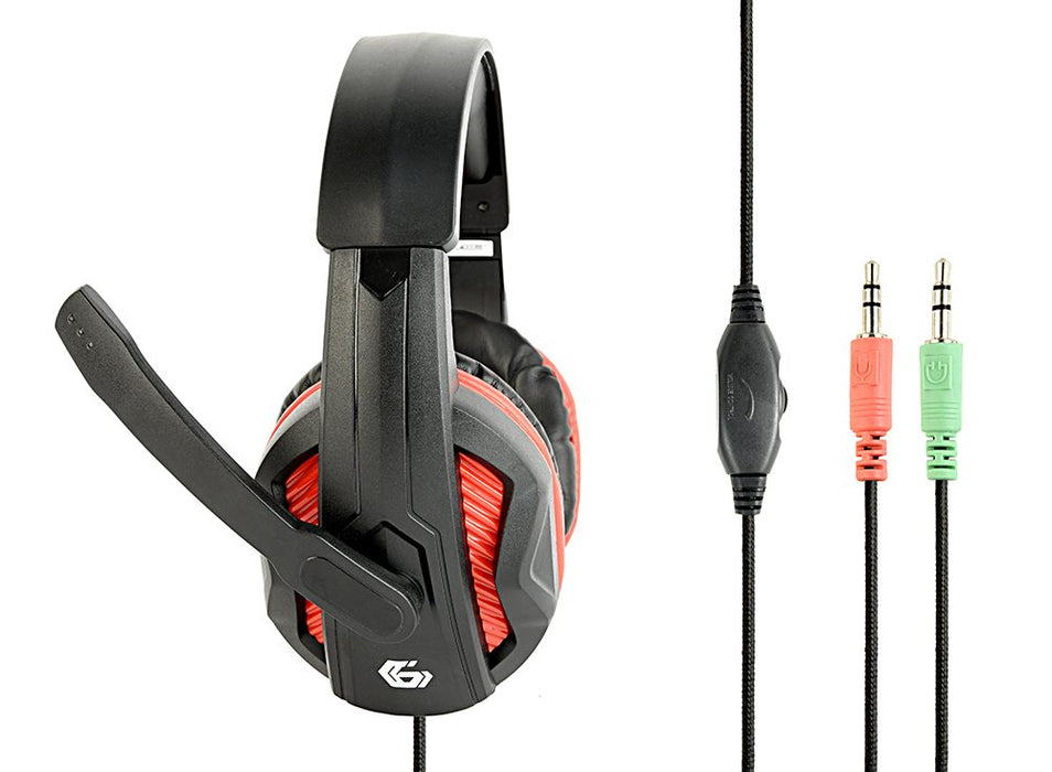 EAN 8716309101233 - Gembird GHS-03 auricular y casco Auriculares Alámbrico Diadema Juego Negro, Rojo imagen 2