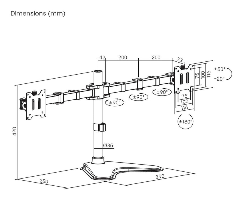EAN 8435739902844 - AISENS DT35TSR-361 soporte para monitor 88,9 cm (35") Escritorio imagen 7