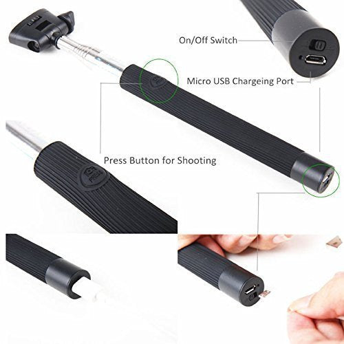 EAN 0736983031761 - KHOMO KHO-SELFIE-STICK-BLK palo para autofotos Universal Negro imagen 4