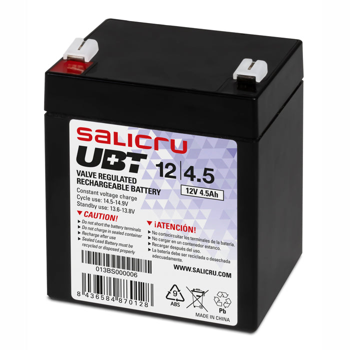 EAN 8436584870128 - Salicru 013BS000006 batería para sistema ups Sealed Lead Acid (VRLA) 12 V 4,5 Ah imagen 1