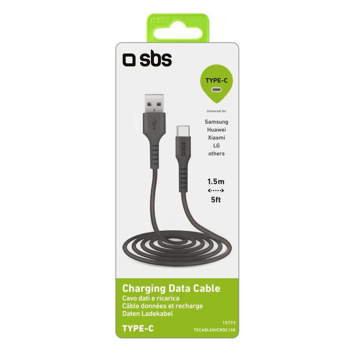 EAN 8018417215773 - SBS TECABLEMICROC15K cable USB USB 2.0 1,5 m USB A USB C Negro imagen 3