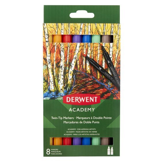 EAN 0043100982067 - Derwent Academy marcador 8 pieza(s) Punta de pincel Multicolor imagen 1