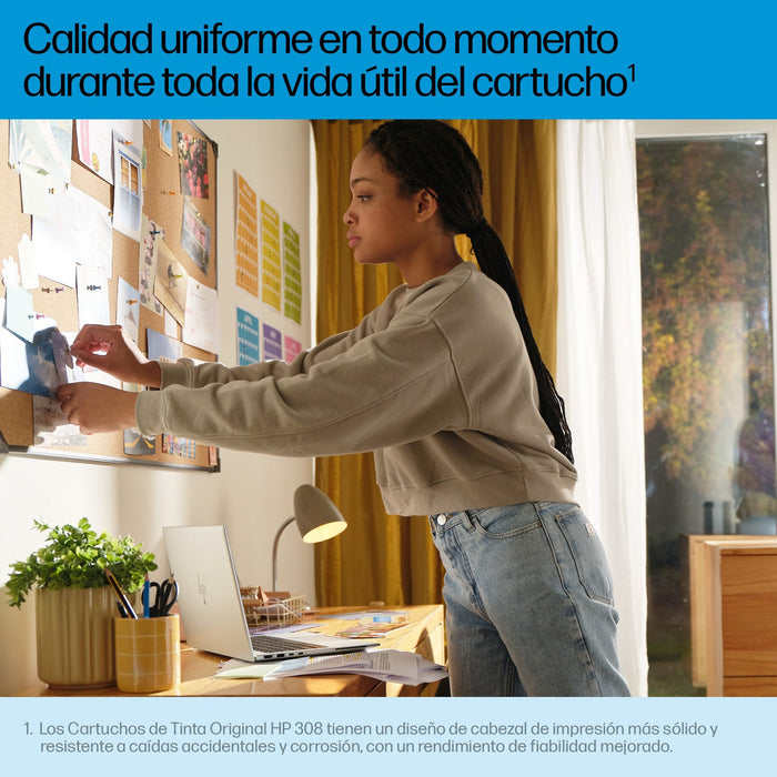 EAN 0196786390357 - HP 308 Tri-color Original Ink Cartridge cartucho de tinta 1 pieza(s) Rendimiento estándar Cian, Magenta,  imagen 4