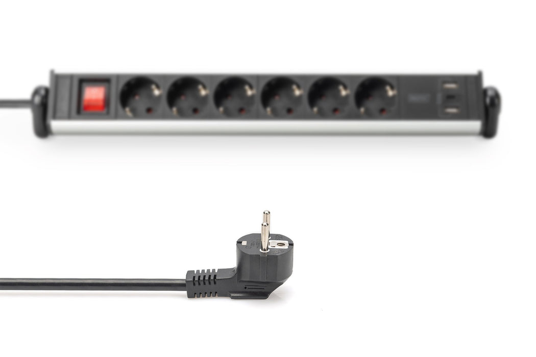 EAN 4016032487012 - Digitus DA-70624 base múltiple 1,5 m 6 salidas AC Interior Negro, Plata imagen 9