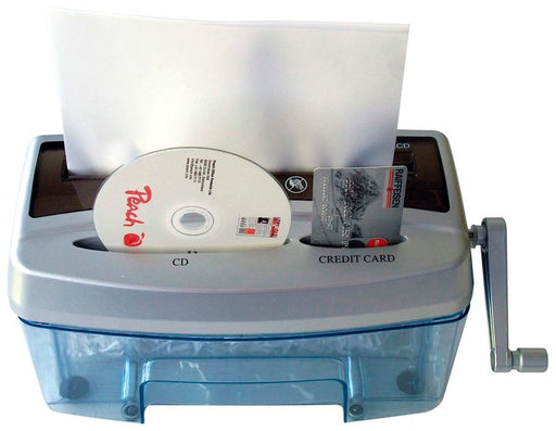 EAN 7640115946034 - Peach PS300-21 triturador de papel Corte cruzado 21 cm Negro, Azul, Gris imagen 1