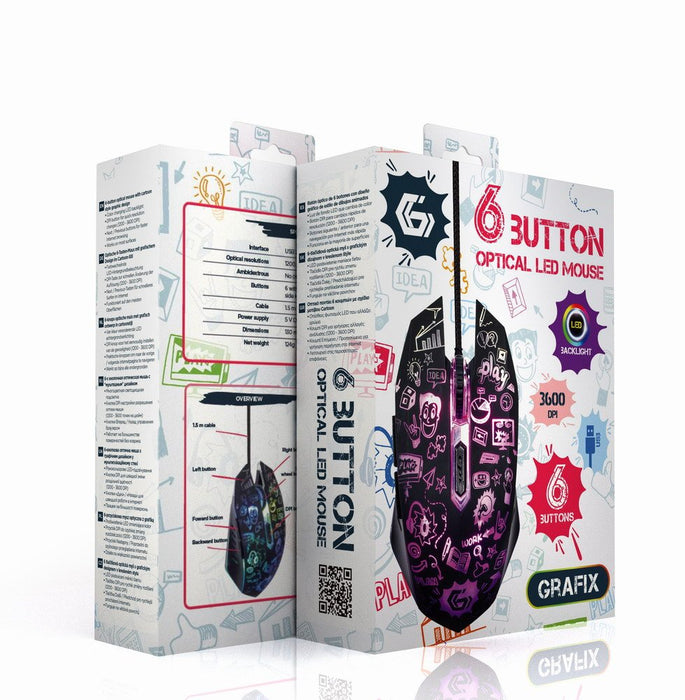 EAN 8716309121842 - Gembird MUS-6B-GRAFIX-01 ratón Oficina mano derecha USB tipo A Óptico 3600 DPI imagen 3