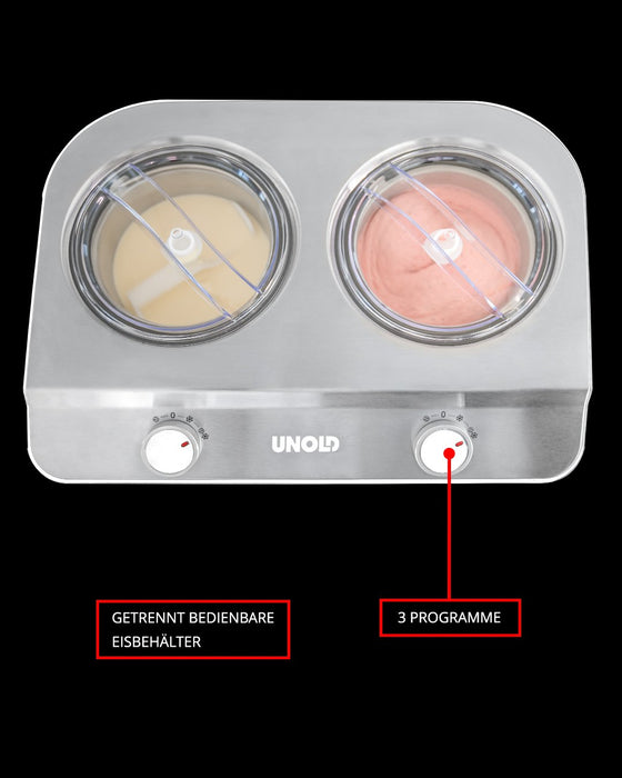 EAN 4011689488306 - Unold Doppio Compresor de helados 2,4 L 250 W Acero satinado, Blanco imagen 3