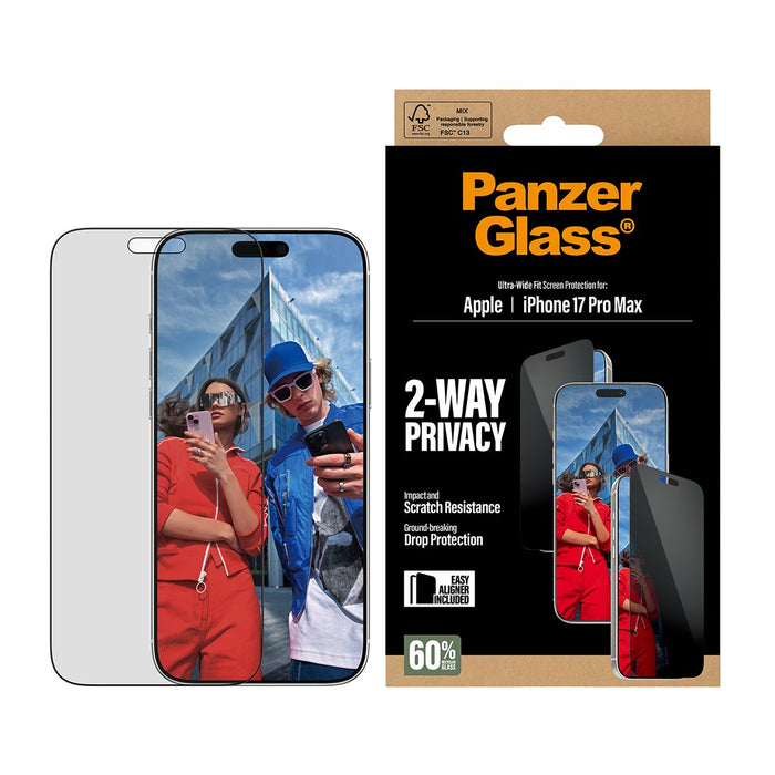 EAN 5715685025747 - PanzerGlass ® 2-Way Privacy Screen Protector iPhone 17 Pro Max | Ultra-Wide Fit w. EasyAligner Protector  imagen 2