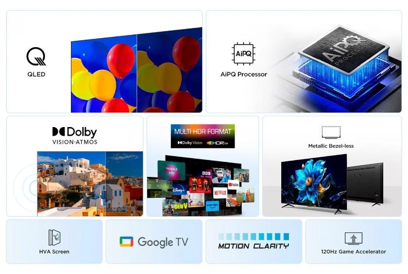 EAN 5901292527037 - TCL P61 65P61KX7 Televisor 165,1 cm (65") 4K Ultra HD Smart TV Negro, Metálico imagen 7