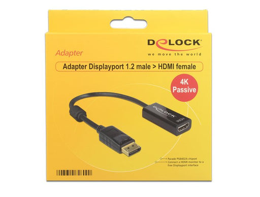EAN 4043619626090 - DeLOCK 62609 adaptador de cable de vídeo 0,2 m DisplayPort HDMI Negro imagen 1