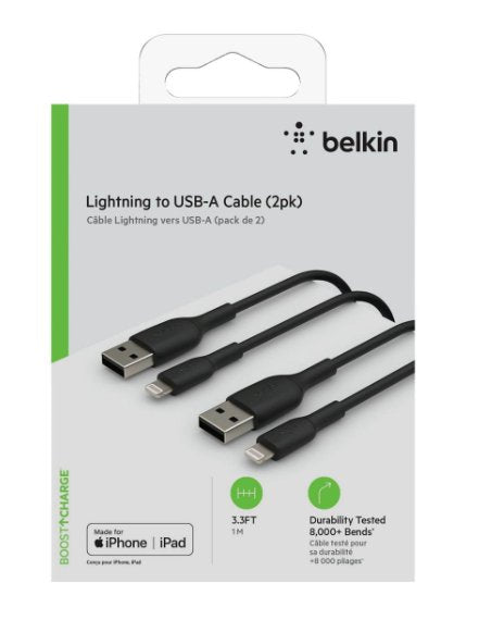 EAN 0745883803248 - Belkin CAA001BT1MBK2PK cable de conector Lightning 1 m Negro imagen 1