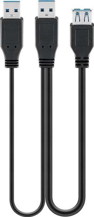 EAN 4040849957499 - Goobay USB 3.0, 0.3 m cable USB USB 3.2 Gen 1 (3.1 Gen 1) 0,3 m USB A 2 x USB A Negro imagen 1