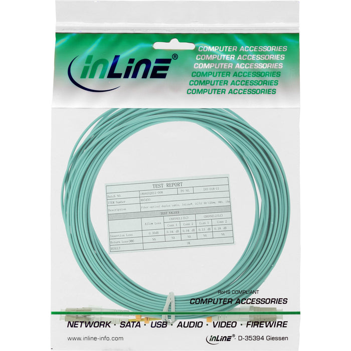 EAN 4043718177714 - InLine 88549O Cable de fibra óptica e InfiniBand 10 m Turquesa, Color aguamarina imagen 2