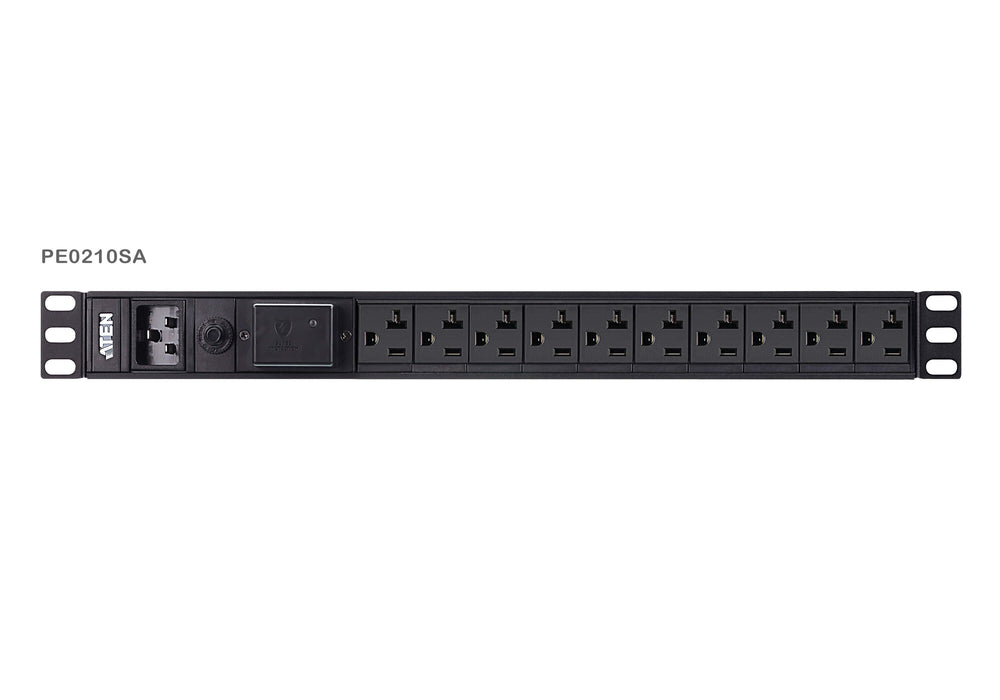 EAN 4719264648373 - ATEN PE0210SG-AT-G unidad de distribución de energía (PDU) 10 salidas AC 1U Negro imagen 1