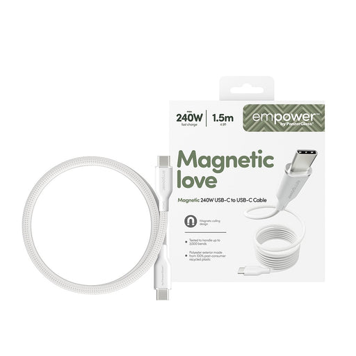 EAN 5715685027703 - PanzerGlass empower by ® Magnetic 240W USB-C to USB-C Cable | USB 2.0 | 1.5M | Silver White Protector de  imagen 2