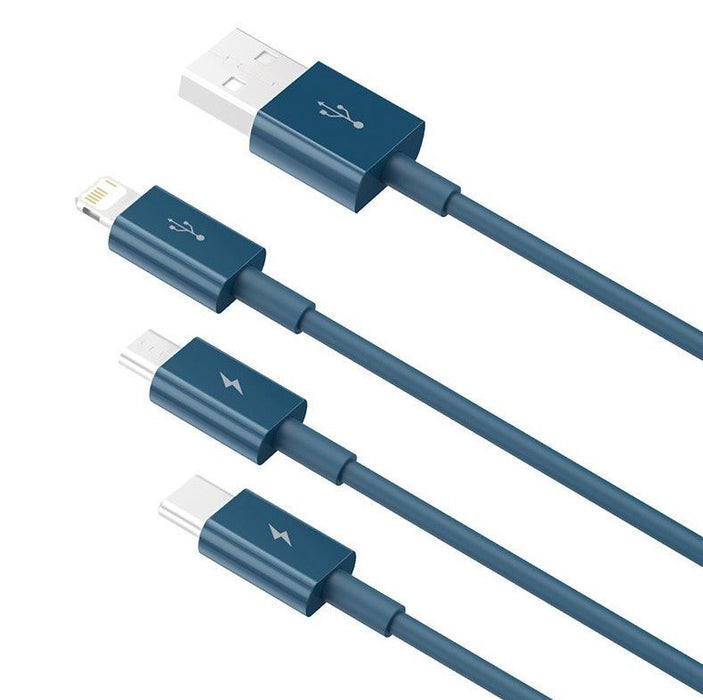 EAN 6953156205543 - Baseus CAMLTYS-03 cable USB 1,5 m USB A USB C/Micro-USB B/Lightning Azul imagen 2