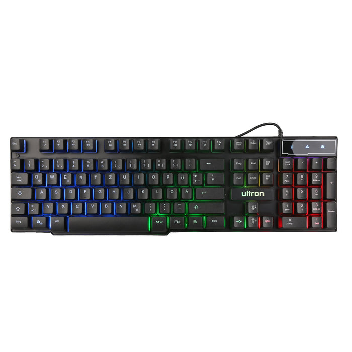 EAN 4040895008497 - Ultron HAWK Gaming Set teclado Ratón incluido Juego QWERTZ Alemán Negro, Rojo, Blanco imagen 2