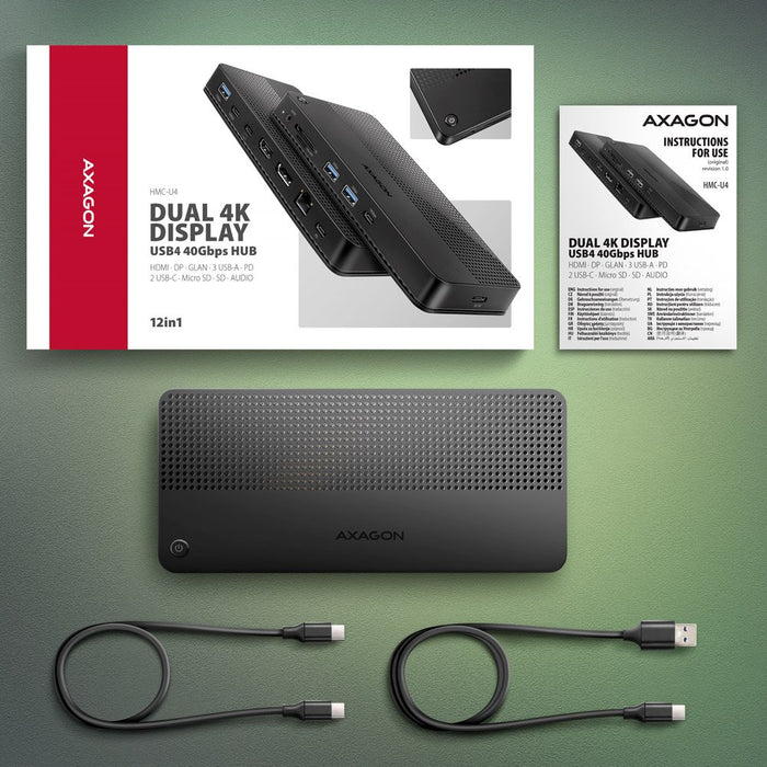 EAN 8595247908421 - Axagon HMC-U4 base para portátil y replicador de puertos Alámbrico USB4 Negro imagen 12