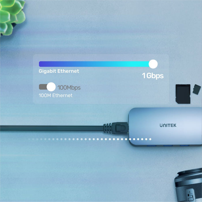 EAN 4894160047083 - UNITEK uHUB N9+ Alámbrico USB 3.2 Gen 1 (3.1 Gen 1) Type-C Gris imagen 6