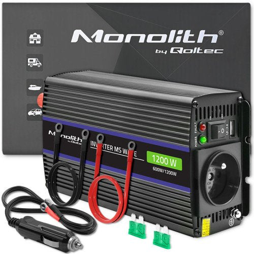 EAN 5901878519258 - Qoltec Monolith adaptador e inversor de corriente Auto/Interior 600 W Negro imagen 1