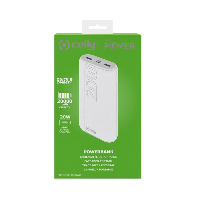 EAN 8021735198055 - Celly PBPD20000EVOWH batería externa 20000 mAh Blanco imagen 3