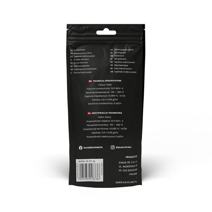 EAN 5901986048336 - Savio TG-04 compuesto disipador de calor Pasta térmica imagen 2