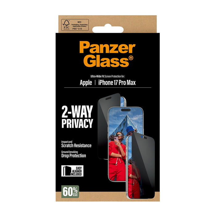 EAN 5715685025747 - PanzerGlass ® 2-Way Privacy Screen Protector iPhone 17 Pro Max | Ultra-Wide Fit w. EasyAligner Protector  imagen 3