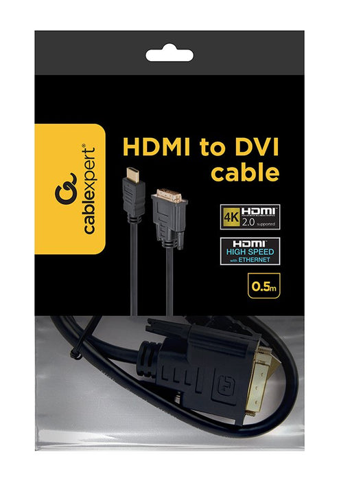 EAN 8716309080347 - Gembird CC-HDMI-DVI-0.5M adaptador de cable de vídeo 0,5 m Negro imagen 5