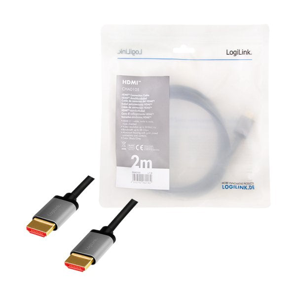 EAN 4052792062182 - LogiLink CHA0105 cable HDMI 2 m HDMI tipo A (Estándar) Negro, Gris imagen 4