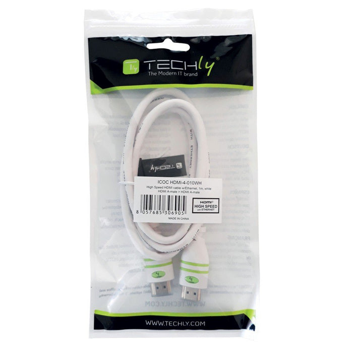 EAN 8057685306905 - Techly 1.0m HDMI M/M cable HDMI 1 m HDMI tipo A (Estándar) Blanco imagen 2
