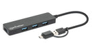 EAN 0766623180863 - Manhattan 180863 hub de interfaz USB 3.2 Gen 1 (3.1 Gen 1) Type-A + Type-C 5000 Mbit/s Negro imagen 4