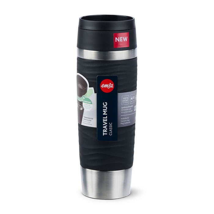 EAN 4009049545103 - EMSA Travel Mug Waves Grande 500 ml Negro, Acero inoxidable imagen 4