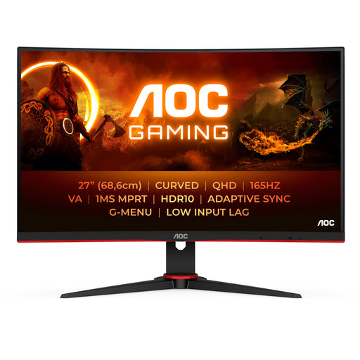EAN 4038986181273 - AOC G2 CQ27G2SE/BK LED display 68,6 cm (27") 2560 x 1440 Pixeles Quad HD LCD Negro, Rojo imagen 1