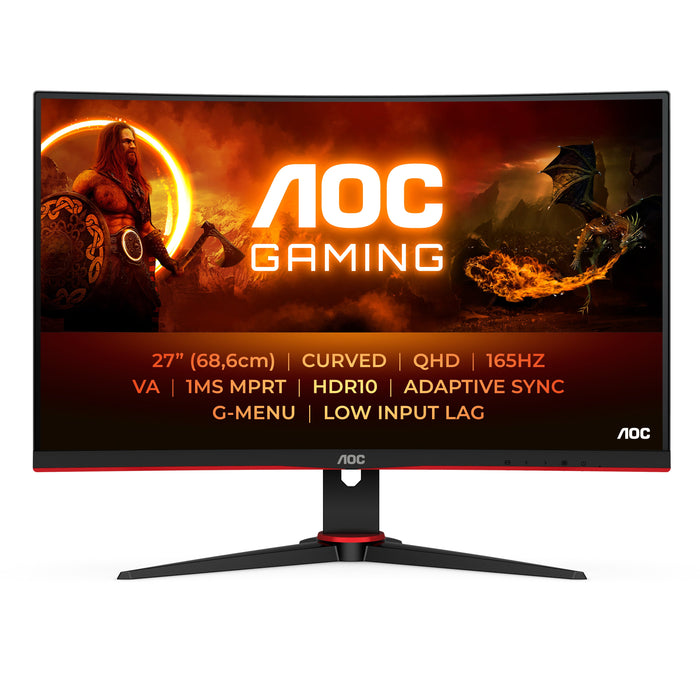 EAN 4038986181273 - AOC G2 CQ27G2SE/BK LED display 68,6 cm (27") 2560 x 1440 Pixeles Quad HD LCD Negro, Rojo imagen 1
