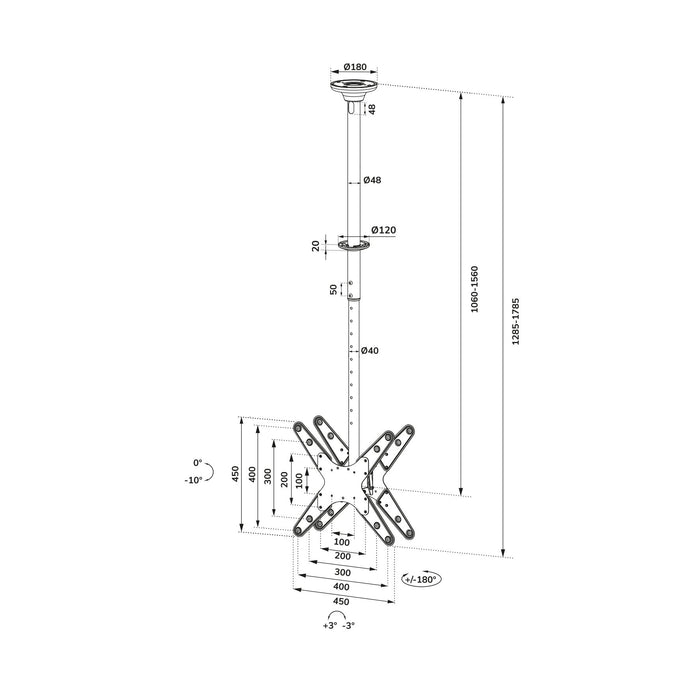 EAN 8717371449445 - Neomounts FPMA-C340DBLACK soporte para monitor 190,5 cm (75") Negro imagen 14