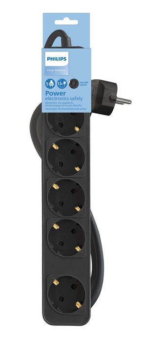 EAN 4895229132184 - Philips CHP2154B/10 base múltiple 1,5 m 5 salidas AC Interior Negro imagen 2