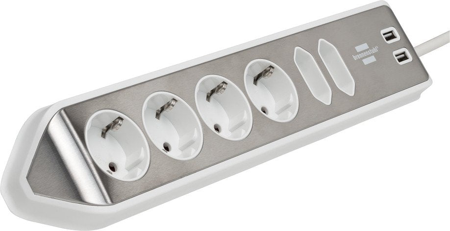 EAN 4007123672837 - Brennenstuhl 1153590620 base múltiple 2 m 6 salidas AC Interior Plata, Blanco imagen 3