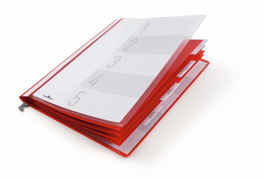 EAN 4005546733395 - Durable 255503 lengüeta de índice Carpeta convencional Plástico Rojo, Transparente imagen 2