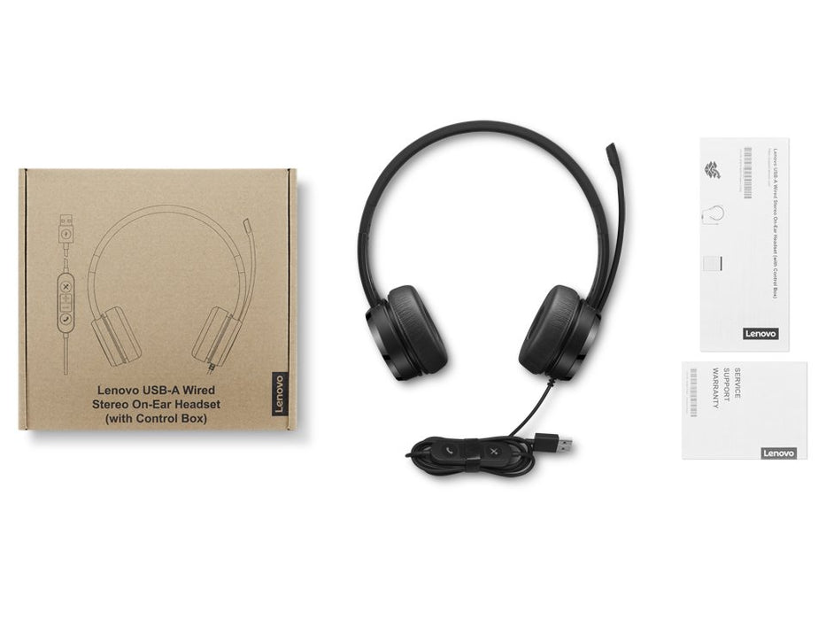 EAN 195892068099 - Lenovo 4XD1K18260 auricular y casco Auriculares Alámbrico Diadema Música/uso diario USB tipo A Negro imagen 6
