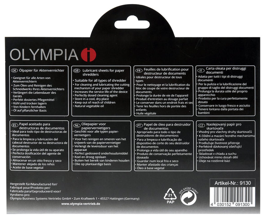 EAN 4030152091300 - Olympia 9130 accesorio para destructoras de papel Aceite lubricante 12 pieza(s) imagen 2