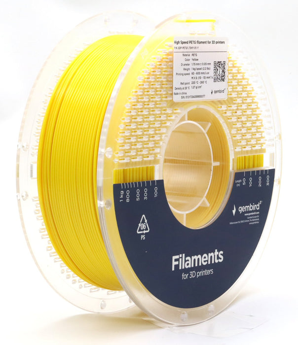 EAN 8716309131735 - Gembird 3DP-PETG1.75HY-01-Y material de impresión 3d Polietileno tereftalato glico (PETG) Amarillo 1 kg imagen 1