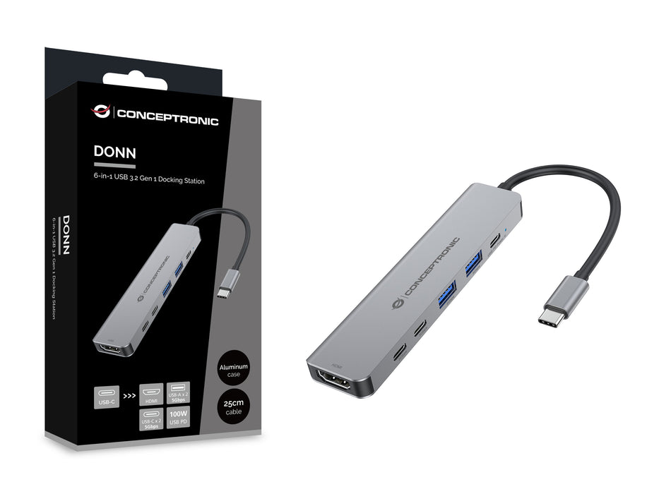 EAN 4015867241295 - Conceptronic DONN33G base para portátil y replicador de puertos Alámbrico USB 3.2 Gen 1 (3.1 Gen 1) Type- imagen 7