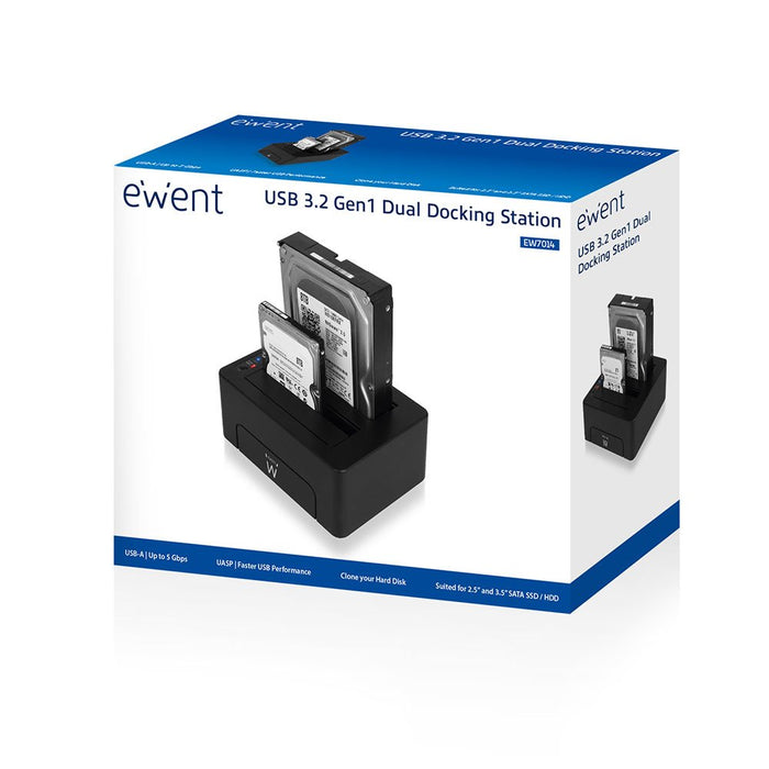 EAN 8054392611018 - Ewent EW7014 base de conexión para disco duro USB 3.2 Gen 1 (3.1 Gen 1) Type-A Negro imagen 6